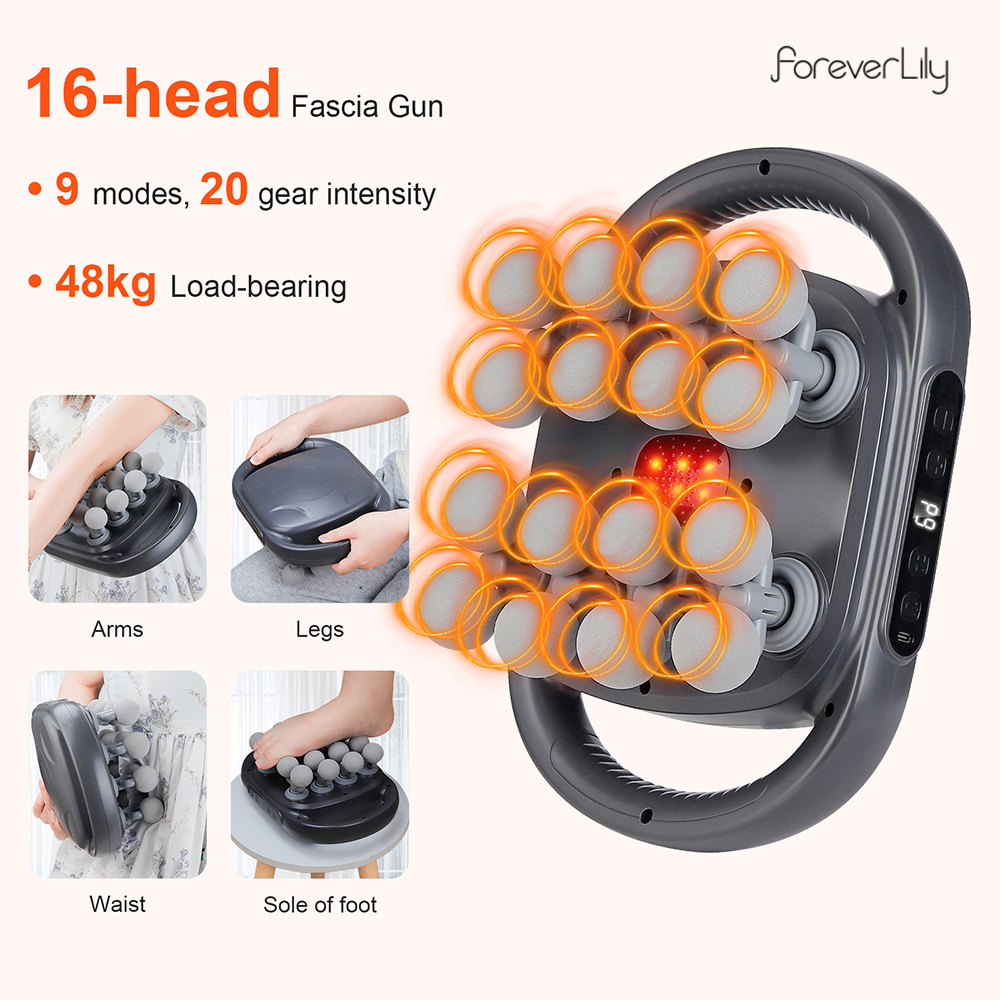 Health Wellness Massage - 16-Head Fascia Gun High-Frequency Vibration Body