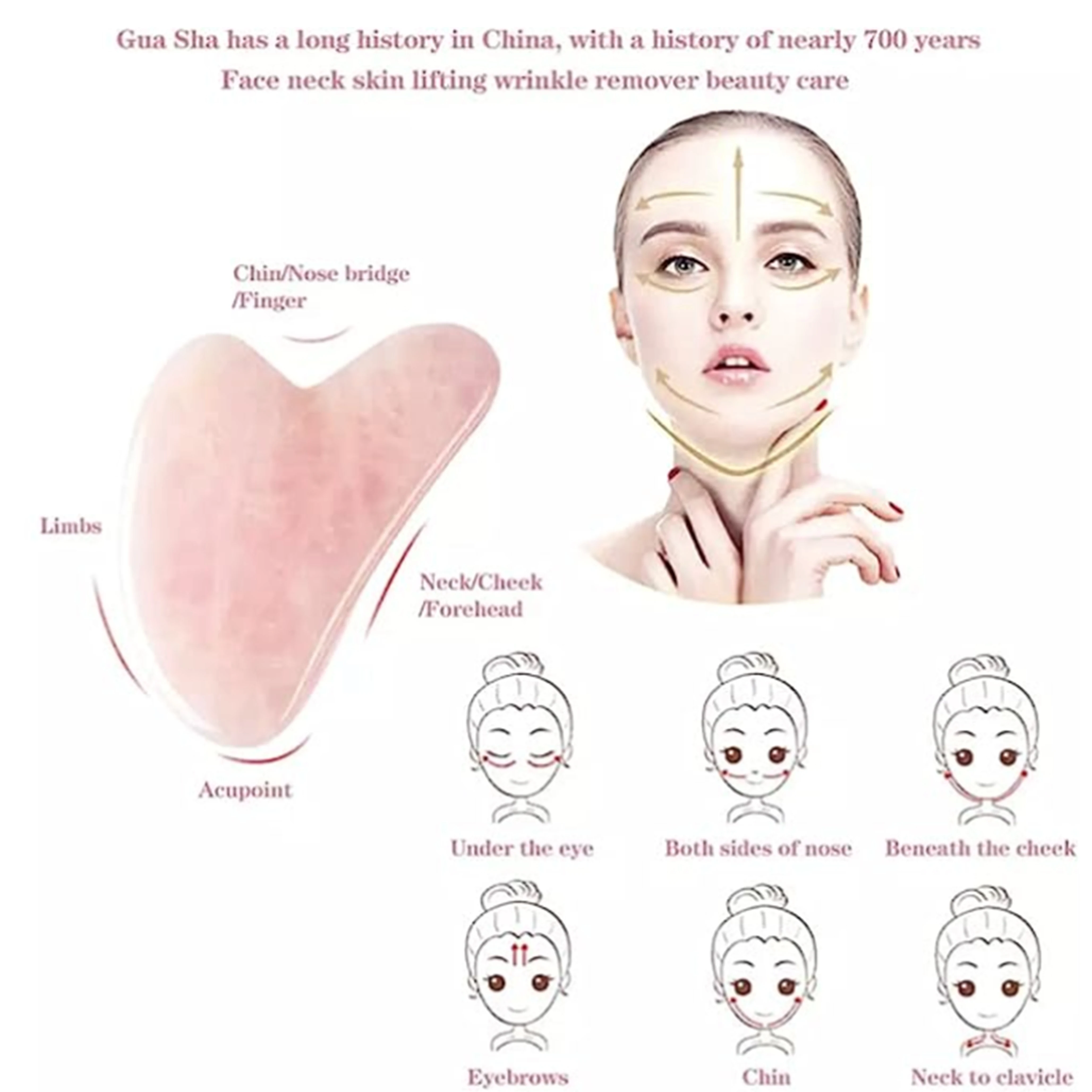 Rose Quartz Gua Sha For Face M - огляд і ціна Jade Gua Sha Tool