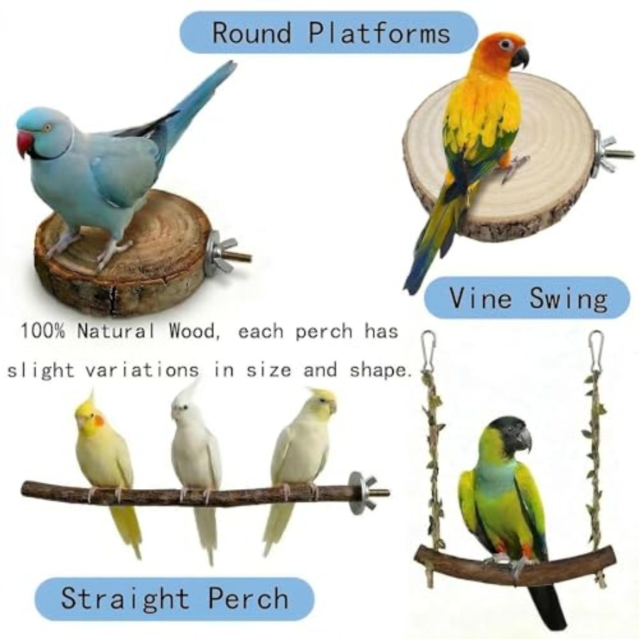 8PCS natural wood bird perches - огляд і ціна Health & Wellness Japan