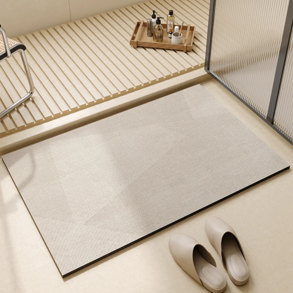 Light Coffee Geometric Line Di - огляд і ціна Bamboo Bath Mat