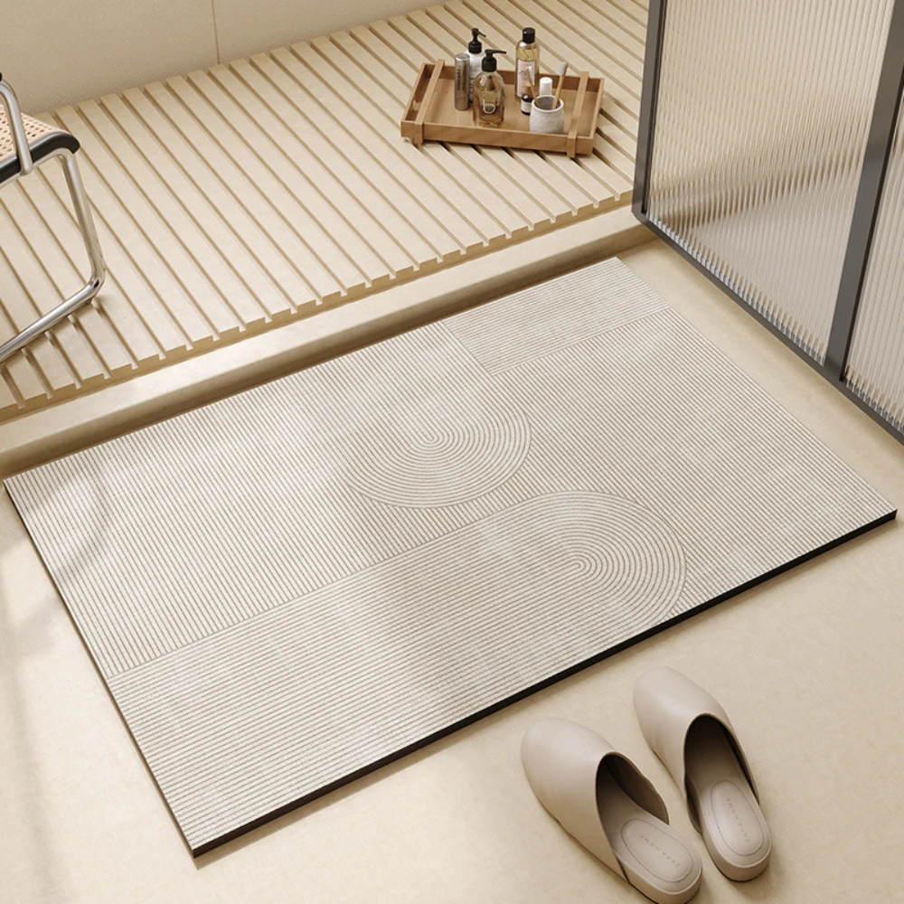 Light Coffee Geometric Line Di - огляд і ціна Bamboo Bath Mat