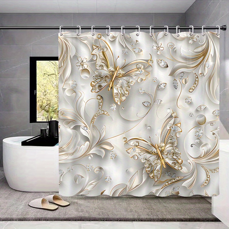 4pcs Elegant Butterfly Shower  - огляд і ціна Bamboo Bath Mat