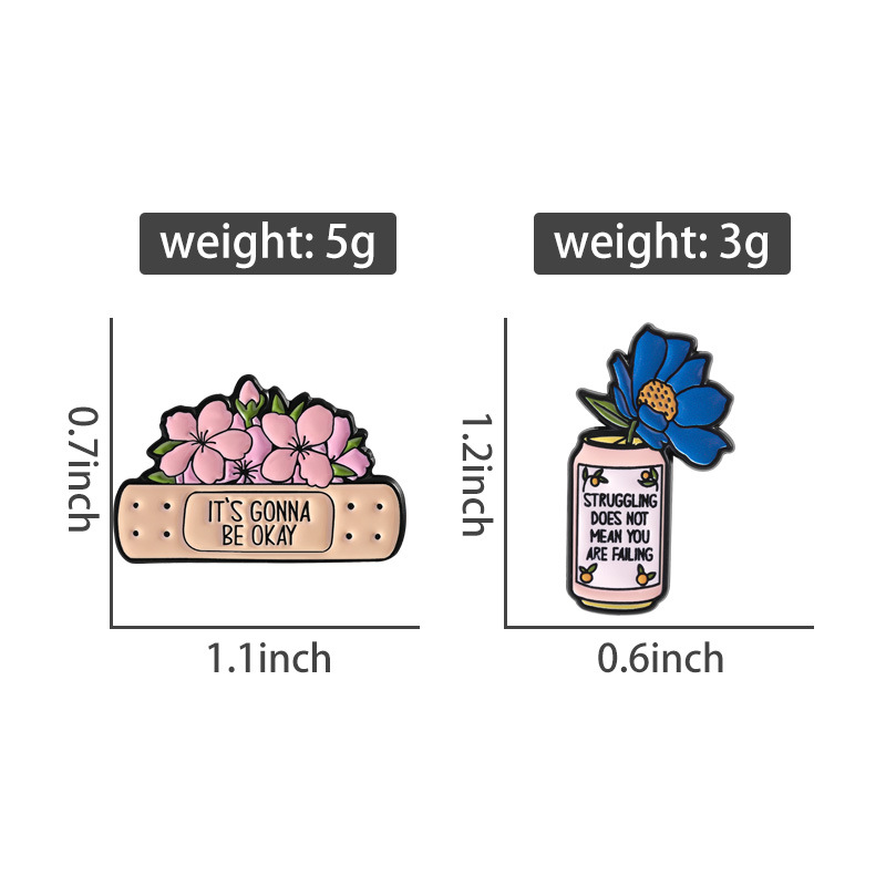 2Pcs Mental Health Enamel Pin  - огляд і ціна Health Wellness Mental Health