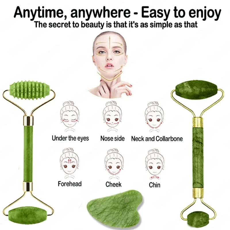 Natural Jade Roller Face Gua S - огляд і ціна Jade Gua Sha Tool